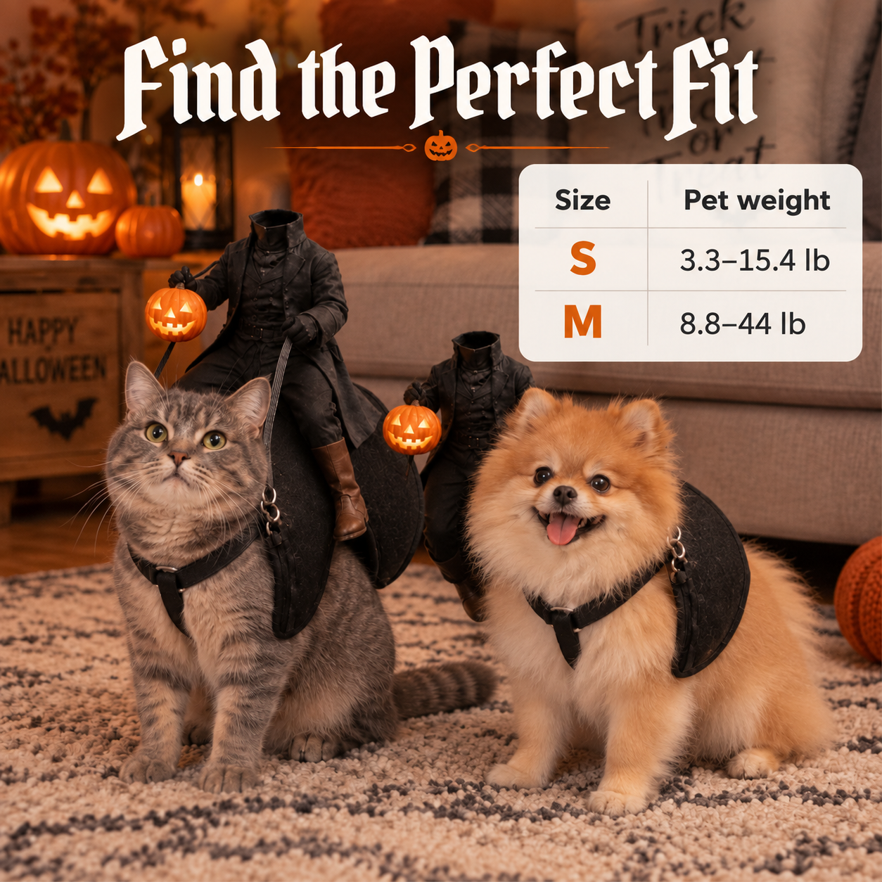 Headless Horseman pet costume