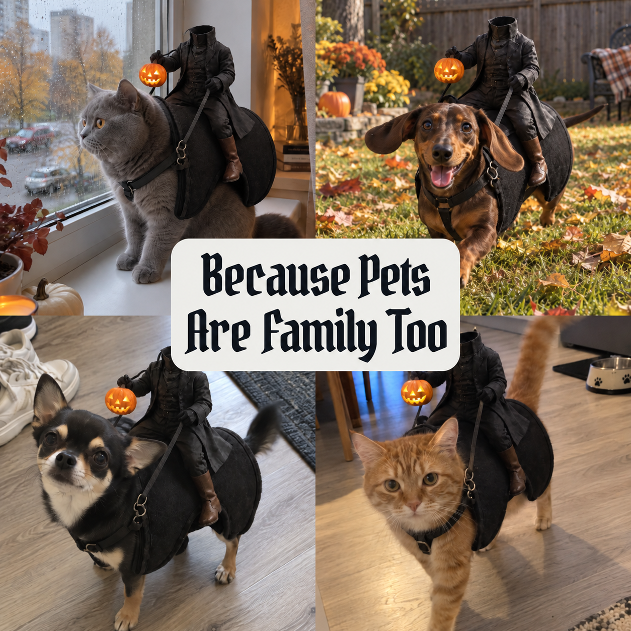 Headless Horseman pet costume